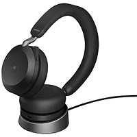 Jabra Evolve2 75 USB-A Headset with Charging Stand Unified Communication Version Black 27599-989-989 Jabra Evolve2 75 USB-A Headset with Charging Stand Unified Communication Version Black 27599-989-989