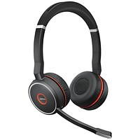 Jabra Evolve 75 SE MS Stereo Wireless Headset, Link 380, USB-A, Bluetooth Adapter and Charging Stand