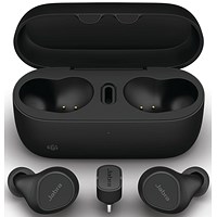 Jabra Evolve2 Wireless Bluetooth Ear Buds, USB-C, MS with Wireless Charging Pad