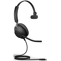 Jabra Evolve2 40 SE Monaural Wired Headset, USB-A, MS Teams Certified