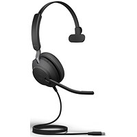 Jabra Evolve2 40 SE Monaural Wired Headset, USB-C, UC Version Jabra Evolve2 40 SE Monaural Wired Headset, USB-C, UC Version