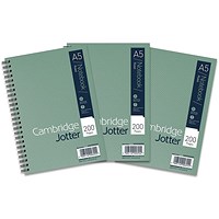 Cambridge Jotter Wirebound Notebook, A5, Ruled, 200 Pages, Pack of 3