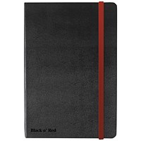 Black n' Red Casebound Notebook, A6, Ruled & Numbered, 144 Pages