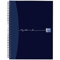 Oxford MyNotes Wirebound Notebook, A4, Ruled, 100 Pages, Blue, Pack of 5