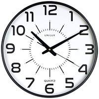 Unilux Maxi Pop Battery Clock Black