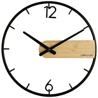 Unilux Circle Wall Clock Black/Bamboo