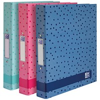 Oxford 40mm Ring Binder A4 Spots Teal/Pink/Navy (Pack of 3)