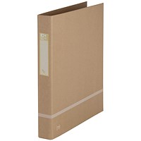 Oxford Touareg Ring Binder, A4, 2 D-Ring, 25mm Capacity, Kraft Natural