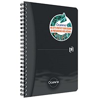 Oxford Oceanis Wirebound Notebook, A5, Ruled, 180 Pages, Black