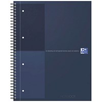 Oxford Hardback Twin Wire Notebook, A4+, Ruled, 160 Pages, Blue, Pack of 5