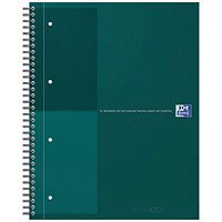 Oxford Hardback Twin Wire Notebook, A4+, Ruled, 160 Pages, Green