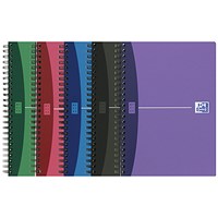 Oxford Metallics Wirebound Notebook, A5, Ruled, 180 Pages, Random Colour, Pack of 5