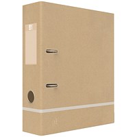 Oxford Touareg A4 Lever Arch File, 80mm Spine, Kraft Natural