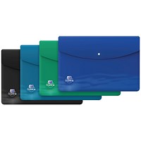 Oxford Oceanis A4+ Press Popper Wallets, Assorted, Pack of 4 Oxford Oceanis A4+ Press Popper Wallets, Assorted, Pack of 4