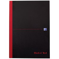 Black n' Red Casebound Notebook, A4, Smart Ruled, 90gsm, 96 Pages