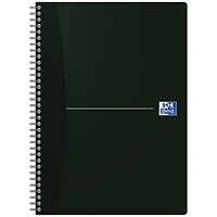 Oxford Office Soft Cover Wirebound Notebook, A4, Ruled, 180 Pages, Black, Pack of 5