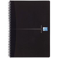 Oxford Office Soft Cover Wirebound Notebook, A5, Ruled, 180 Pages, Black, Pack of 5