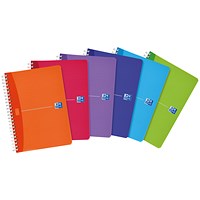 Oxford Office Wirebound Notebook, A5, 180 Pages, Random Bright Colour, Pack of 5