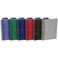 Oxford Office Soft Cover Wirebound Notebook, A5, Random Colour, Pack of 5