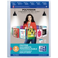 Oxford A4 Display Book, 20 Pockets, Clear