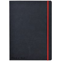 Black n' Red Casebound Notebook, A4, Ruled & Numbered, 144 Pages