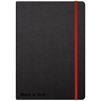 Black n' Red Casebound Notebook, A5, Ruled & Numbered, 144 Pages