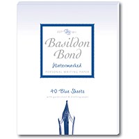 Basildon Bond Watermarked Pad, 178x137mm, Plain, 40 Sheets, Blue, Pack of 10