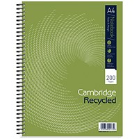 Cambridge Ruled Margin Wirebound Jotter Notebook 200 Pages A5