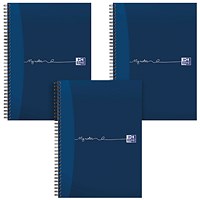 Oxford My Notes Wirebound Notebook, A4, Ruled with Margin, 200 Pages, Blue, Pack of 3