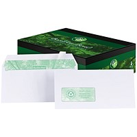 Basildon Bond Recycled DL Envelopes, Window, White, Peel and Seal, 120gsm, Pack of 500