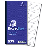 Challenge Carbonless Duplicate Receipt Book, 200 Sets, 141x280mm, Pack of 1