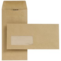 New Guardian DL Pocket Envelopes with Window, Manilla, Self Seal, 80gsm, Pack of 1000