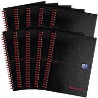 Black n' Red Soft Cover Wirebound Notebook, A5, Ruled & Perforated, 100 Pages, Pack of 10