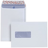 Plus Fabric C5 Pocket Envelopes with Window, White, Peel and Seal, 120gsm, Pack of 500