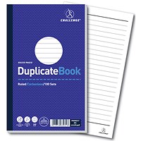 Challenge Carbonless Duplicate Book, Ruled, 100 Sets, 210x130mm, Pack of 5