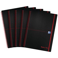 Black n' Red Wirebound Polypropylene Notebook, A4, Ruled, 140 Pages, Pack of 5 Black n' Red Wirebound Polypropylene Notebook, A4, Ruled, 140 Pages, Pack of 5