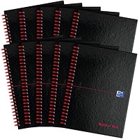 Black n' Red Soft Cover Wirebound Notebook, A4, Perforated & Ruled, 100 Pages, Pack of 10