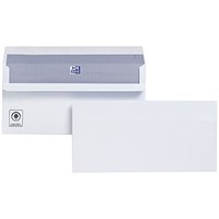 Plus Fabric Plain DL Wallet Envelopes, White, Self Seal, 120gsm, Pack of 500