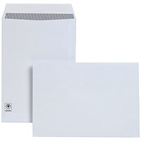 Plus Fabric C4 Pocket Envelopes, White, Self Seal, 120gsm, Pack of 250
