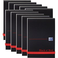 Black n' Red Polynote Casebound Notebook, 105x74mm, 192 Pages, Pack of 10