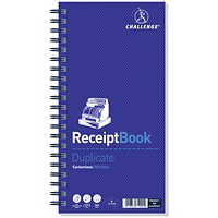 Challenge Carbonless Wirebound Duplicate Receipt Book, 200 Sets, 141x280mm, Pack of 1