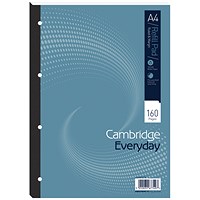 Cambridge Refill Pad, A4, Ruled with Margin, 160 Pages, Pack of 5