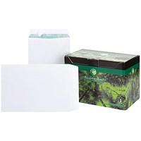 Basildon Bond Recycled C4 Pocket Envelopes, White, Peel & Seal, 120gsm, Pack of 250