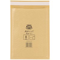 Jiffy Airkraft No.1 Bubble Bag Envelopes, 170x245mm, Gold, Pack of 100
