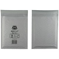 Jiffy Airkraft No.0 Bubble Lined Postal Bags, 140x195mm Peel & Seal, White, Pack of 100