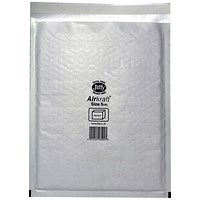 Jiffy Airkraft No.5 Bubble Lined Postal Bags, 260x345mm Peel & Seal, Multi White, Pack of 10