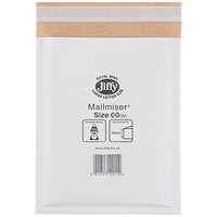 Jiffy Mailmiser Size 00 115x195mm White MM-00 (Pack of 100) JMM-WH-00