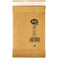 Jiffy No.0 Padded Bag Envelopes, 135x229mm, Brown, Pack of 200