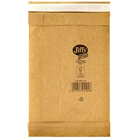 Jiffy No.1 Padded Bag Envelopes, 165x280mm, Brown, Pack of 100