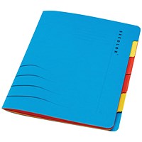 Jalema A4 Secolor Files, 6-Part, Blue, Pack of 5